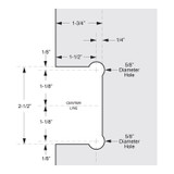 PLA580G - Glass Simple Plato Adjustable Beveled Profile 180 Degree Glass to Glass Shower Door Hinge