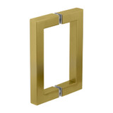 6X6SH – Glass Simple Back to Back Square Pull Handle, 6" Center to Center