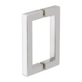 6X6SH – Glass Simple Back to Back Square Pull Handle, 6" Center to Center