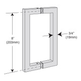 8X8SH – Glass Simple Back to Back Square Pull Handle, 8" Center to Center 8X8SH – Glass Simple Back to Back Square Pull Handle, 8" Center to Center