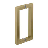 8X8SH – Glass Simple Back to Back Square Pull Handle, 8" Center to Center