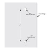 8X8SH – Glass Simple Back to Back Square Pull Handle, 8" Center to Center