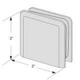 BCU2X2 - Glass Simple Glass Clamp, Square Profile Center Hole