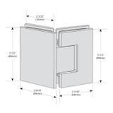 GEN135G - Glass Simple Genesis Square Profile 135 Degree Glass to Glass Shower Door Hinge