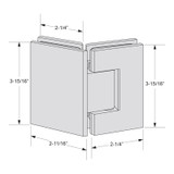 VER135G – Glass Simple Verona Square Profile 135 Degree Glass to Glass Hinge