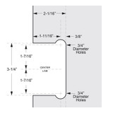 VIS0F – Glass Simple Vista Square Profile Wall Mount Hinge, Full Back Plate