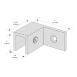 CSOWL - Glass Simple 90° Left Hand Sleeve Over Wall Mount Glass Clamp CSOWL - Glass Simple 90° Left Hand Sleeve Over Wall Mount Glass Clamp