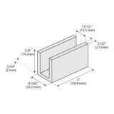 NFC12 - No Fab Glass Clamp for 1/2" Fixed Glass NFC12 - No Fab Glass Clamp for 1/2" Fixed Glass