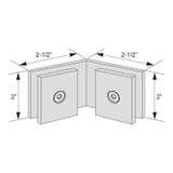 SC135 – Glass Simple 135° Glass-to-Glass Clamp, Square Profile