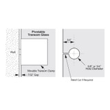 SCTW – Glass Simple Wall-Mount Operable Transom Glass Clamp, Square Profile