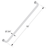 18TB – Glass Simple Single-Sided Tubular Towel Bar, 18” Center to Center