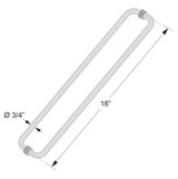 18X18TB – Glass Simple Back-to-Back Tubular Towel Bar, 18” Center to Center