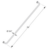24TB – Glass Simple Single-Sided Tubular Towel Bar, 24” Center to Center