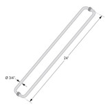 24X24TB – Glass Simple Tubular Back to Back Towel Bar, 24” Center to Center
