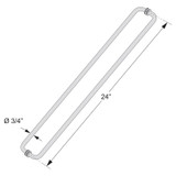 24X24TB – Glass Simple Back-to-Back Tubular Towel Bar, 24” Center to Center