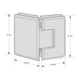 PLA135G - Glass Simple Plato Beveled Profile 135 Degree Glass to Glass Shower Door Hinge