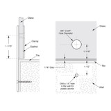 BCY – Glass Simple Wall Mount Y In-Line Clamp, Beveled Profile