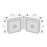 BC135 - Glass Simple 135° Glass-to-Glass Clamp with Beveled Profile