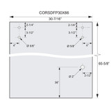 CORSDFP - Glass Simple 3/8" Clear Tempered Stock Sliding Glass Door - Finger Pull Cutout for Coronado Series - In-Store Pick-Up Only