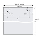CORSP – Glass Simple 3/8” Clear Tempered Stock Fixed Glass Panel for Coronado Series - In-Store Pick-Up Only