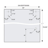 SAVSDFP - Glass Simple 3/8” Clear Tempered Stock Sliding Glass Door - Finger Pull Cutout for Savannah Series - In-Store Pick-Up Only