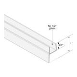 CDSEL - Glass Simple Clear Door Stop with Extended Hard and Soft Leg “h” Seal for 3/8" Glass, 95" Length