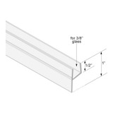 CDSEL - Glass Simple Clear Door Stop with Extended Hard and Soft Leg “h” Seal for 3/8" Glass, 95" Length