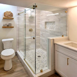 SAV78 - Glass Simple Savannah 180° Sliding Shower Door System