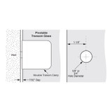 BCTW - Glass Simple Operable Wall Mount Transom Glass Clamp, Beveled Profile