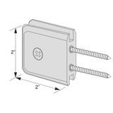 BCU2H – Glass Simple Wall Mount Clamp with Double Mounting Holes, Beveled Profile