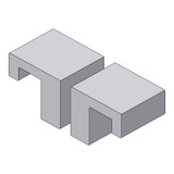 PJDK2 – Glass Simple Paddle-J Style-Door Knob Double Sided