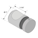 RFGDK1 - Glass Simple Round Finger Grip Door Knob-Single Sided