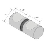 RFGDK2 - Glass Simple Round Finger Grip Door Knob Double Sided