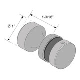 RPDK1 – Glass Simple Round Peg Style Door Knob Single Sided