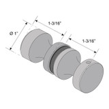 RPDK2 – Glass Simple Round Peg Style Door Knob Double Sided