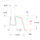 CBSW38 - Glass Simple Clear Bottom Sweep for 3/8” for Glass Sliding Doors, 40”