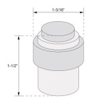 RDS - Glass Simple Round  Door Stop-Floor/Wall Mount