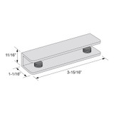SB4 - Glass Simple Rectangular Wall Mount Shelf Clamp 3-15/16" x 1-1/16"