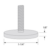 RWS114 - Glass Simple 1-1/4" Diameter Cap, Stud & Washer Set for Single-Sided Handles and Towel Bars