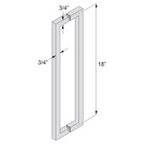 18X18STB - Glass Simple 18" x 18" Back-to-Back Square Towel Bar