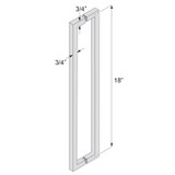 24X24STB - Glass Simple 24" x 24" Back-to-Back Square Towel Bar