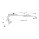 6X18STB - Glass Simple 6" x 18" Square Style Pull Handle/Towel Bar Combo