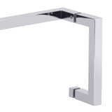 6X18STB - Glass Simple 6" x 18" Square Style Pull Handle/Towel Bar Combo