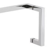 6X18STB - Glass Simple 6" x 18" Square Style Pull Handle/Towel Bar Combo