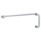 6X18TB - Glass Simple 6" Pull Handle/18" Towel Bar Combo with Metal Washers