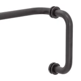 6X18TB - Glass Simple 6" Pull Handle/18" Towel Bar Combo with Metal Washers