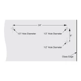 6X24STB - Glass Simple 6" x 24" Square Style Pull Handle/Towel Bar Combo