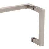 6X24STB - Glass Simple 6" x 24" Square Style Pull Handle/Towel Bar Combo