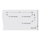 6X24TB - Glass Simple 6" Pull Handle/24" Towel Bar Combo with Metal Washers
