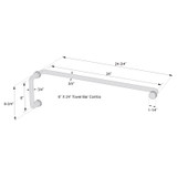 6X24TB - Glass Simple 6" Pull Handle/24" Towel Bar Combo with Metal Washers